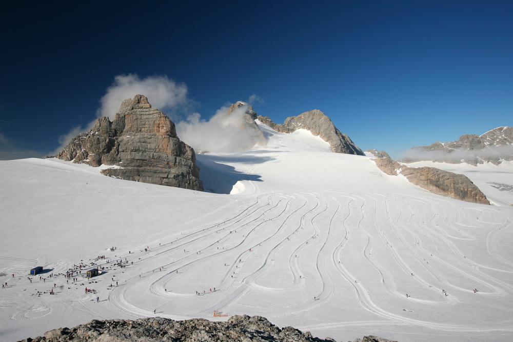 Tréninkové běžkařské centrum na ledovci Dachstein